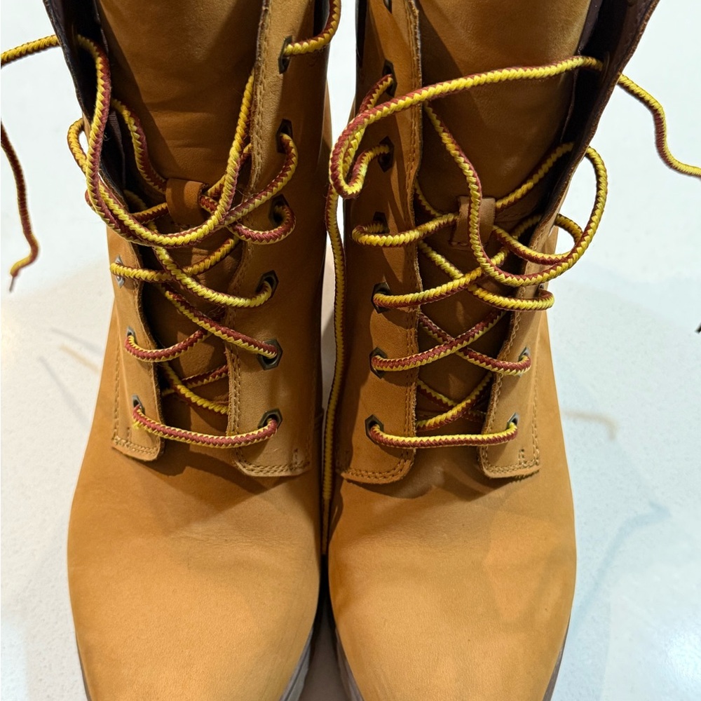 Timberland Yellow Lace-Up Heeled Boots - Picture 2 of 9